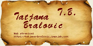 Tatjana Bralović vizit kartica